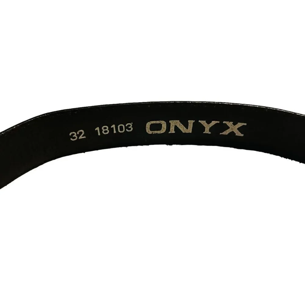 Vintage Brighton Onyx Leather Belt